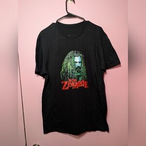 Black Graphic Tee with Rob Zombie Design